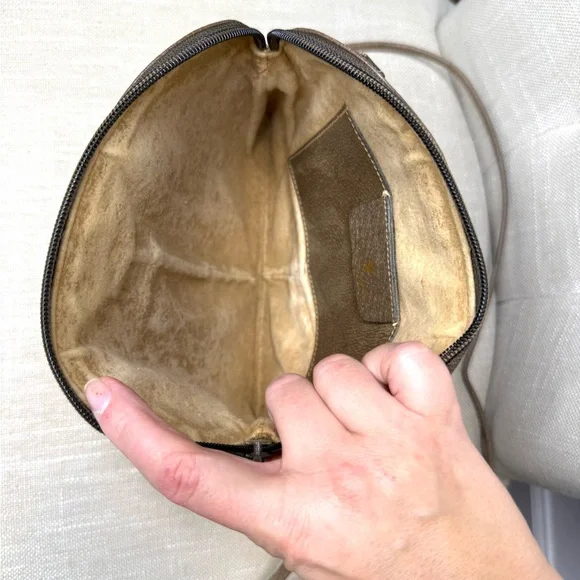 Gucci authentic brown monogram canvas crossbody bag